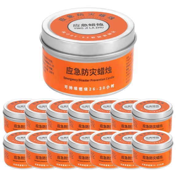 15 Pcs Emergency Candle, Long Burning Survival Soy Wax Candles for Power Outages, Emergency, Camping, Hunting, Outdoor Activities, Random Gold and Silver, 24 Hours
