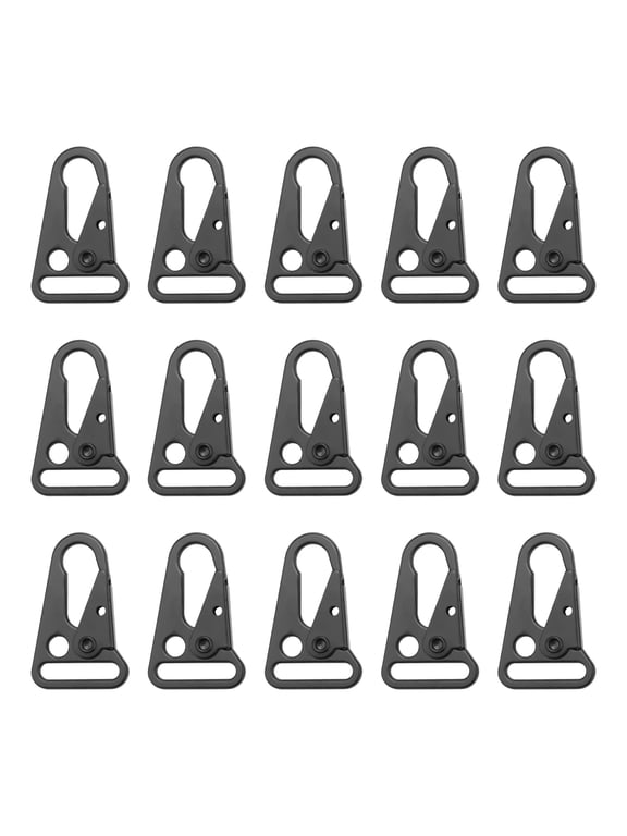 15-Pcs Enlarged Mouth Clip Sling Clasp Hooks, Carabiner Keychain Snap Hooks for Bags and Backpacks