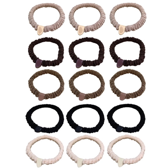 15 Pcs Fabric Crafts Hair Ties for Women, Thin No Crease Scrunchies, in Diverse Colors, Ideal for Ponytails and Buns, High Elasticity Decorative Hair Bands