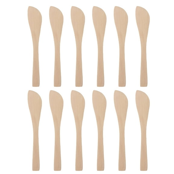15 Pcs Fillings Spoon Wood Wooden Butter Spreaders Sticks Churner