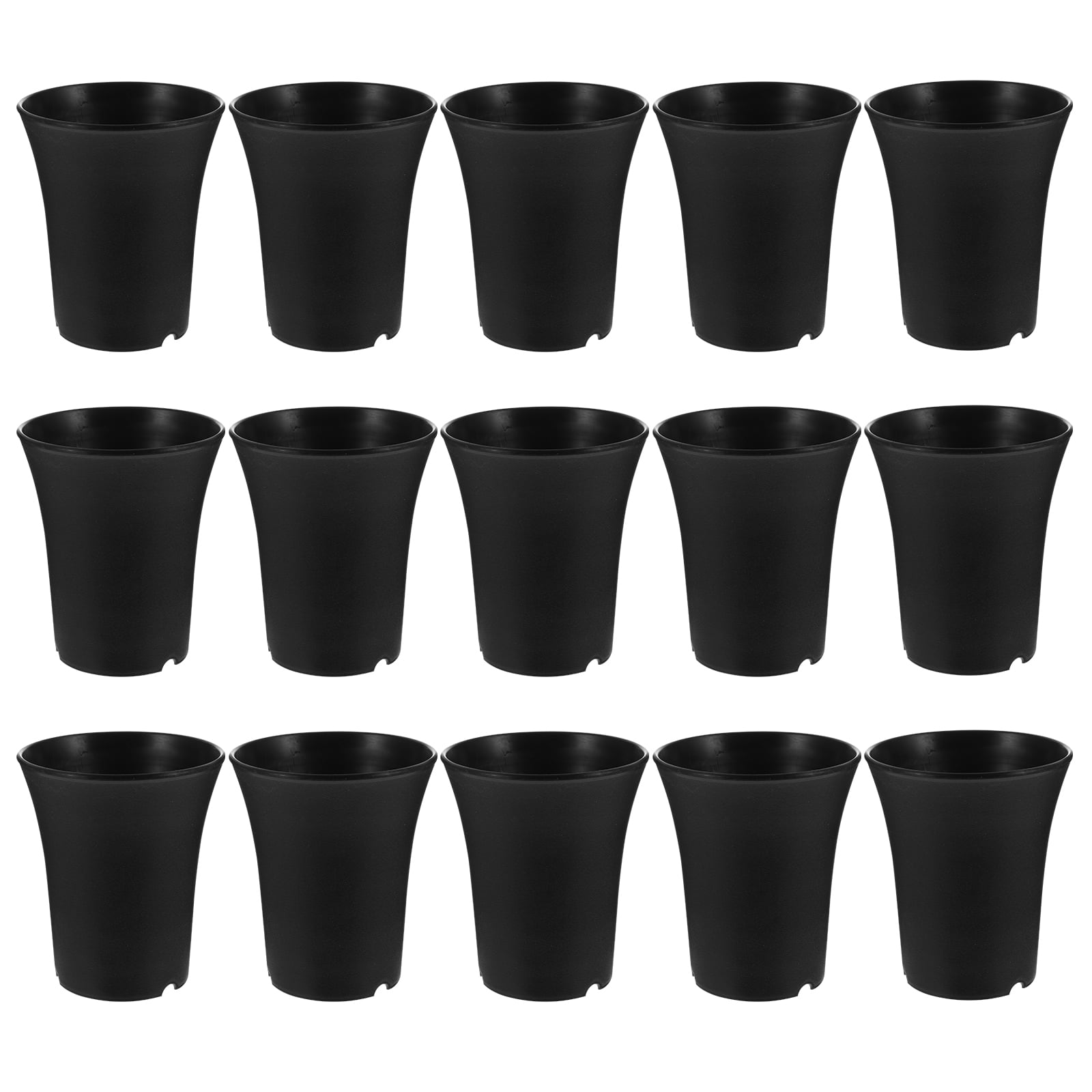 15 Pcs High Tube Planter Gardening Accessories Drainage Pots for Indoor Plants Risers Office Black