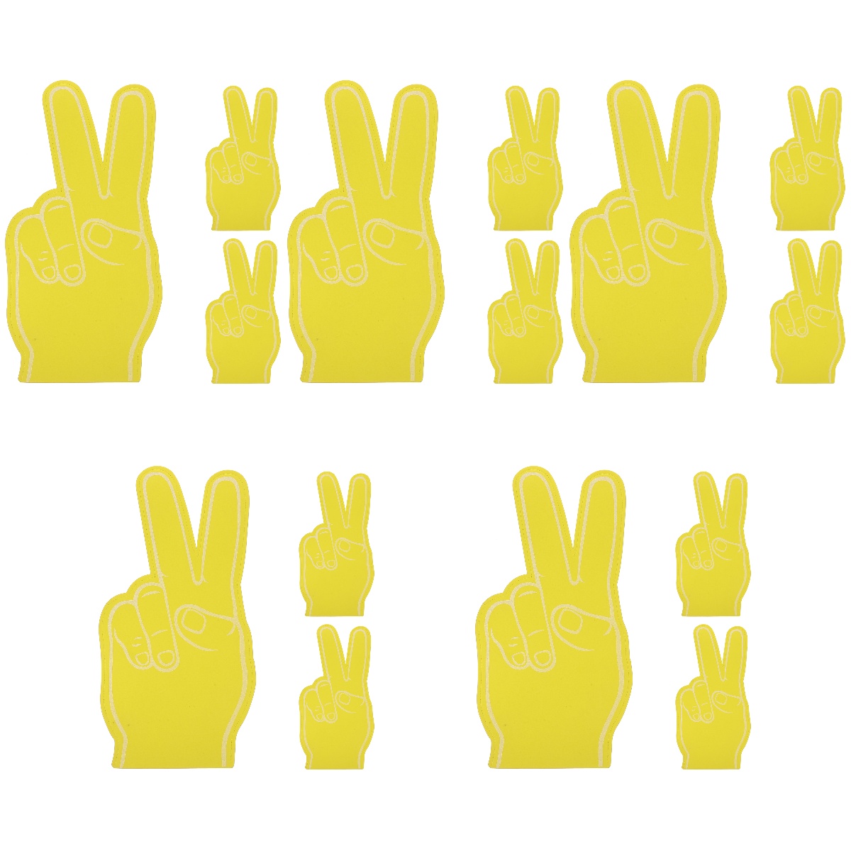 15 Pcs Foam Fingers The Gift Football Game Noise Makers Pom Poms Cheer