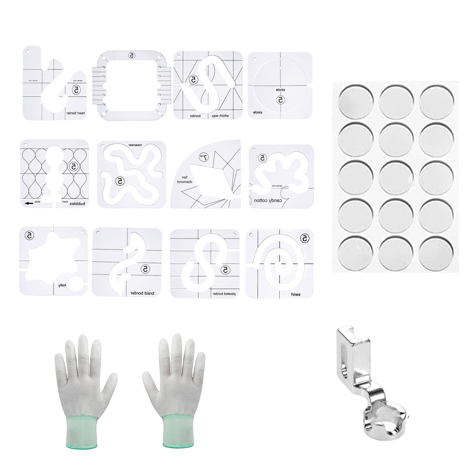 15 Pcs Frees Motion Quilting Template Ruler Acrylic Ruler Quilting Stencil Sewing Ruler Quilting Ruler for Quilting