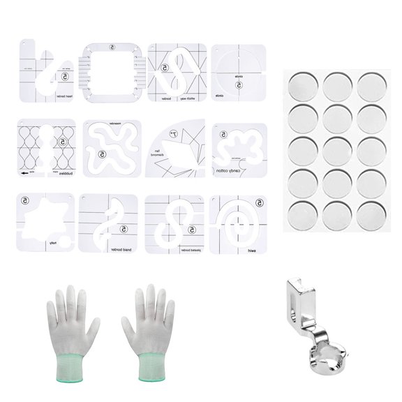 15 Pcs Frees Motion Quilting Template Ruler Acrylic Ruler Quilting Stencil Sewing Ruler Quilting Ruler for Quilting