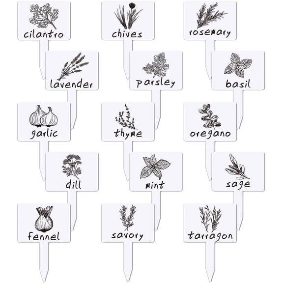 15 Pcs Funny Acrylic Plant Labels 15 Styles Colorful Signs with Printed Words Tags