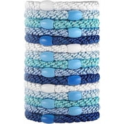 15 Pcs Hair Ties for Kknekki,Blue Elastic Bands for Women Girls Premium No Crease Soft Ponytail Holders Accessories for Thick Thin,Stylish Elastics Damage-Free Bobbles,for Toddler Sports Daily Use
