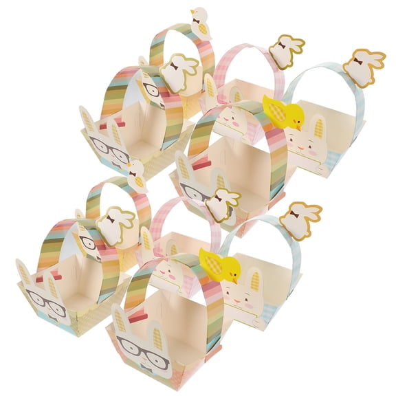 15 Pcs Handheld Paper Basket Easter Wicker Storage Cake Decorations