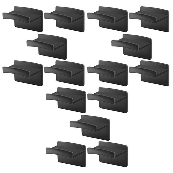 Adhesive Hat Hooks for Wall Made of Plastic Black Color Suitable for Home Use 15 Pieces