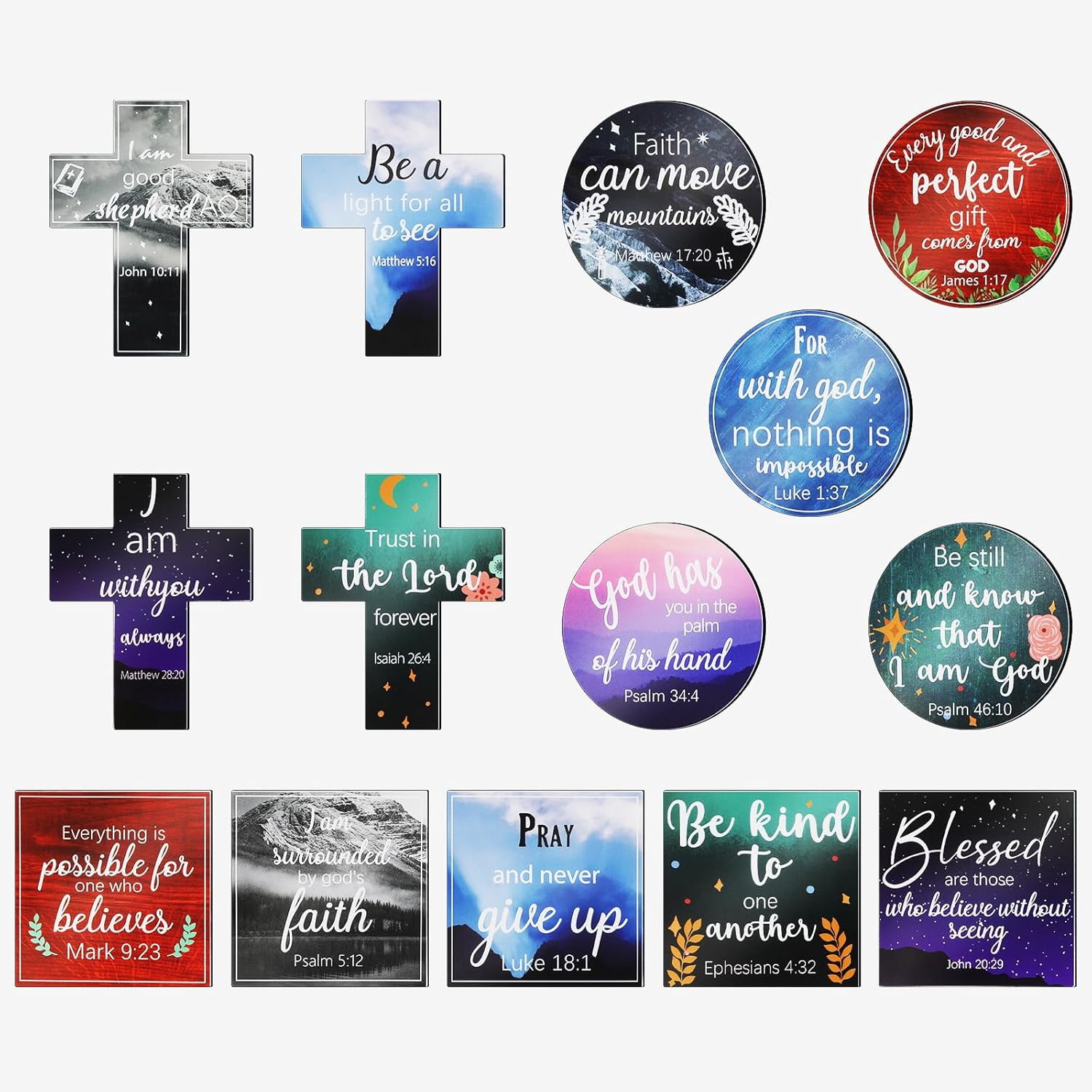 Emergency Scripture Magnets 15 Pcs Inspirational Refrigerator Magnets with Bible Verses ...