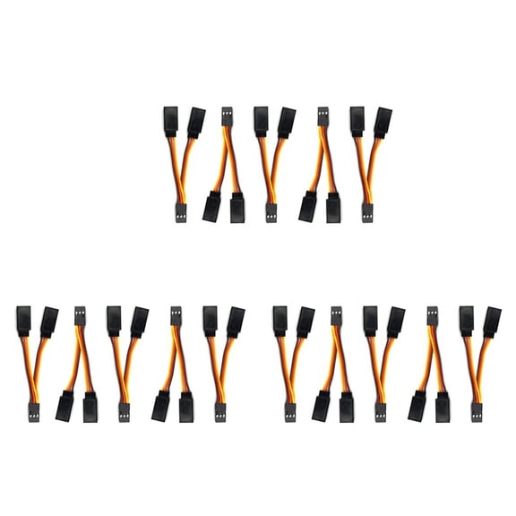 15 Pcs JR/Futaba Style Servo 1 to 2 Y Harness Leads Splitter Cable Male to Female Extension Lead Wire for RC Models 7cm