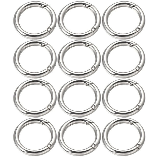 15 Pcs Key Ring Buckle Circle Keychain Clip Rings Clips Round