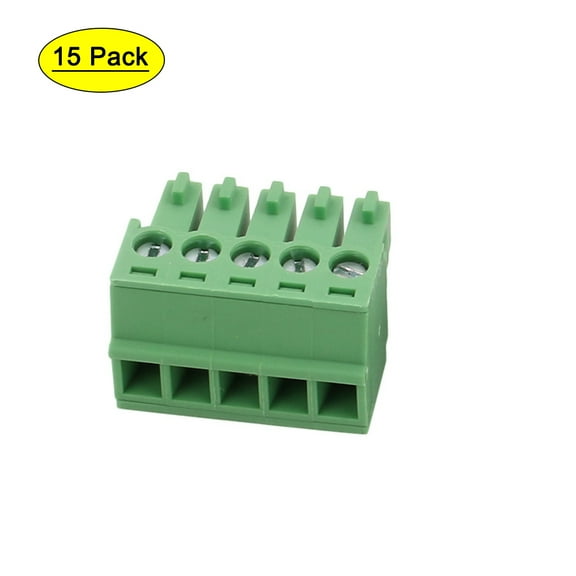 15 Pcs LC1 AC300V 8A 3.5mm Pitch 5P PCB Terminal Block Wire Connection