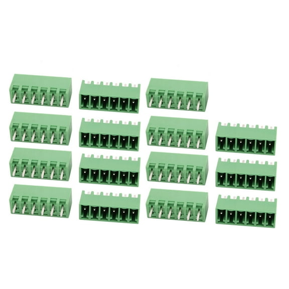 15 Pcs LZ1V 3.5mm Pitch 6P PCB Mounting Terminal Block Wire Connector