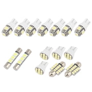 15 Pcs License Plate Dome Map White LED Lights Interior Package Kit For Camry 2012-2014