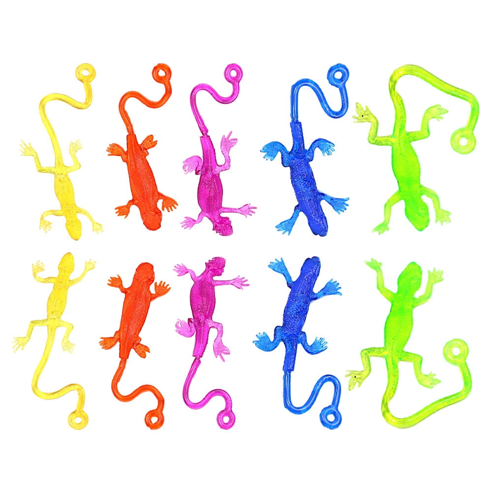 15 Pcs Lizards Sticky Reptile Toys Stretchy Relief Toy Stretchy Lizard