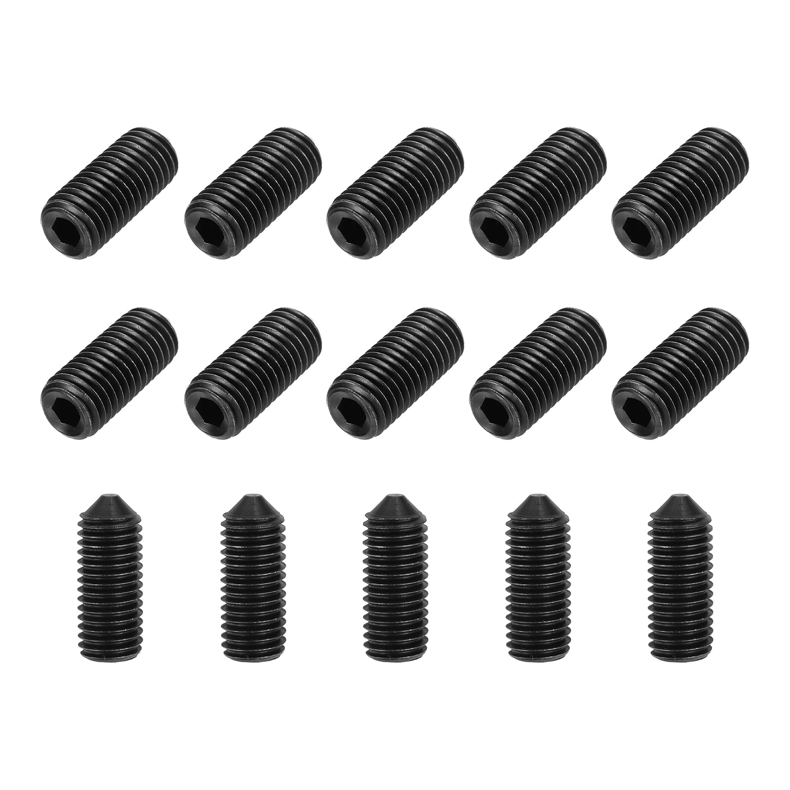 15 Pcs M14x35mm Set Screws, Carbon Steel Cone Point Hex Socket Grub Screw
