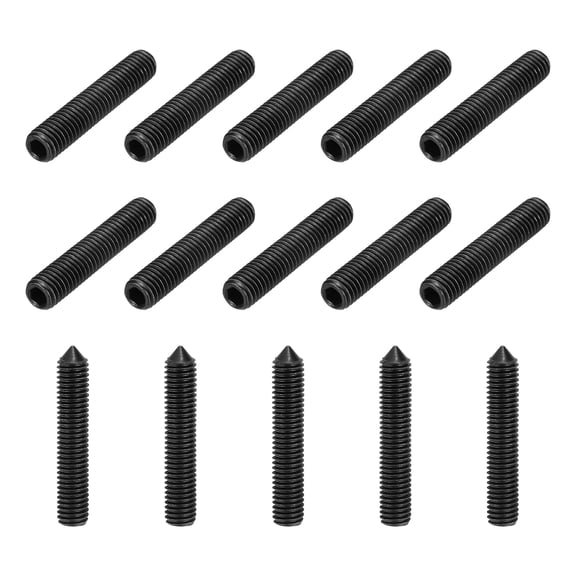 15 Pcs M8x45mm Set Screws, Carbon Steel Cone Point Hex Socket Grub Screw