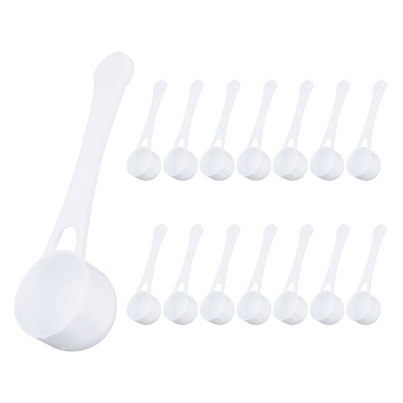 15 Pcs Measuring Spoon with Short Handle, Teaspoon (5 g) Plastic Scoops, White