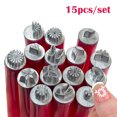 thumbnail image 1 of 15 Pcs Metal Nail Stamping Dotting Pen Set, Multi Pattern Alloy Stamp Head Manicure Print Tool Reusable DIY Nail Art Stamp Pens for Home Salon Flower Leaf Pattern Nail Decoration Supplies, 1 of 7