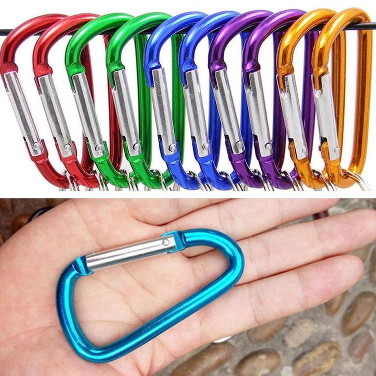 Aluminum Carabiner Clip With Key Rings - Large Locking Spring Snap Hook For Outdoor Gear 1 thumbnail image