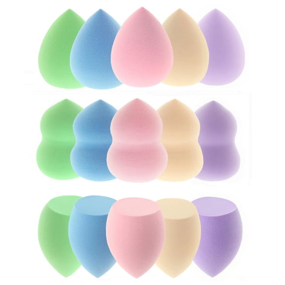 15 Pcs Multi-Functional Makeup Sponges, 3 Shapes Soft Beauty Blender Sponges, Professional Cosmetic Applicator for Liquid Cream Powder Concealer