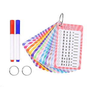 15 Pcs Multiplication Flashcards 0-12, Times Table Flash Cards Multiplication Chart Math Flashcards for 1st to 3rd Grades