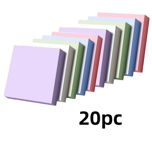 20 Pcs Office Sticky Notes Assorted Colours 3x3 Inches 100 Sheets Pads