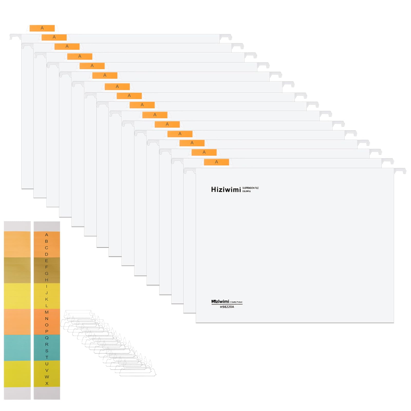 15 Pcs PP Hanging File Folders Letter Size,White Hanging Folders with