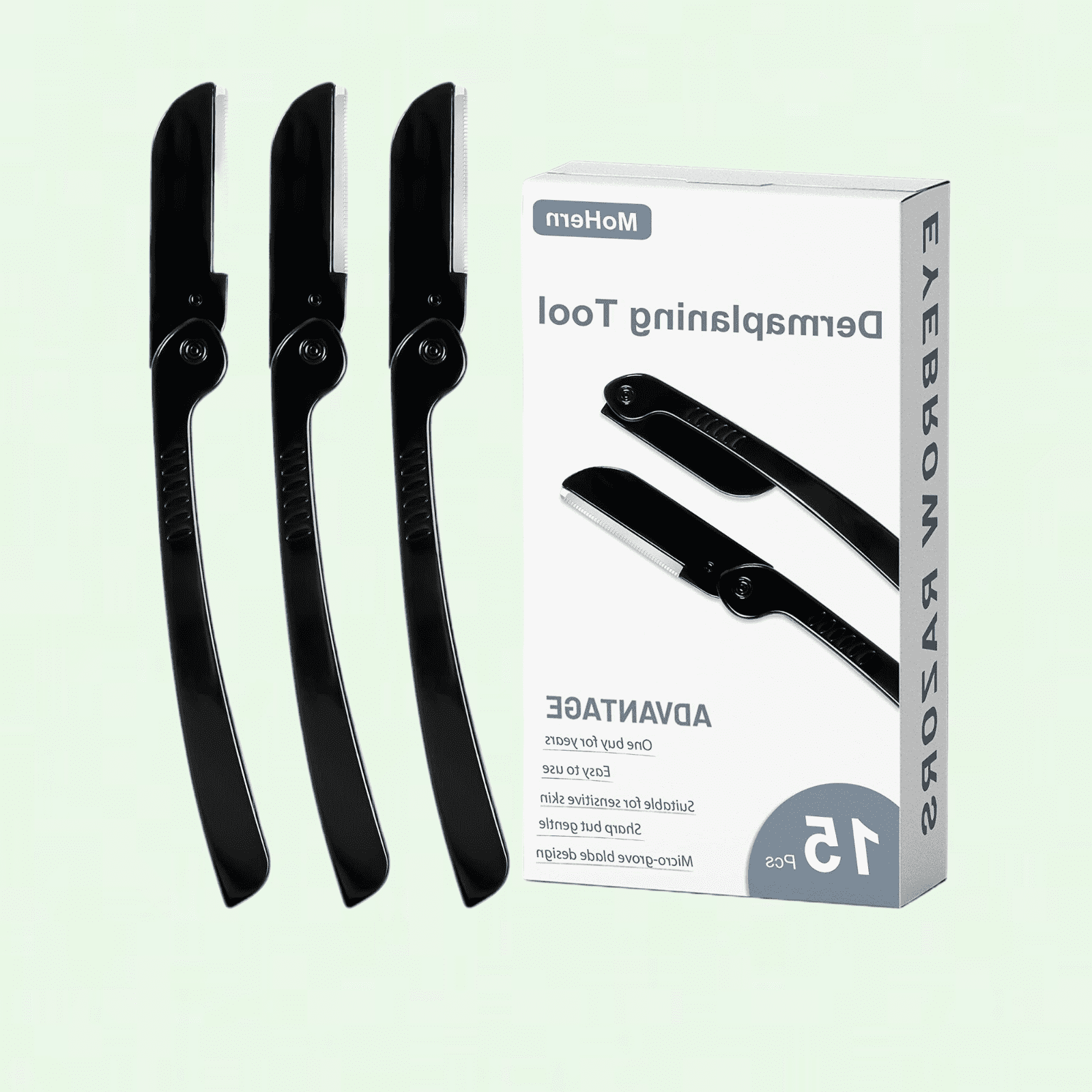 15 Pcs Professional Facial Dermaplaning Tool with Microfibers, Women's Facial Razors Facial Hair Remover