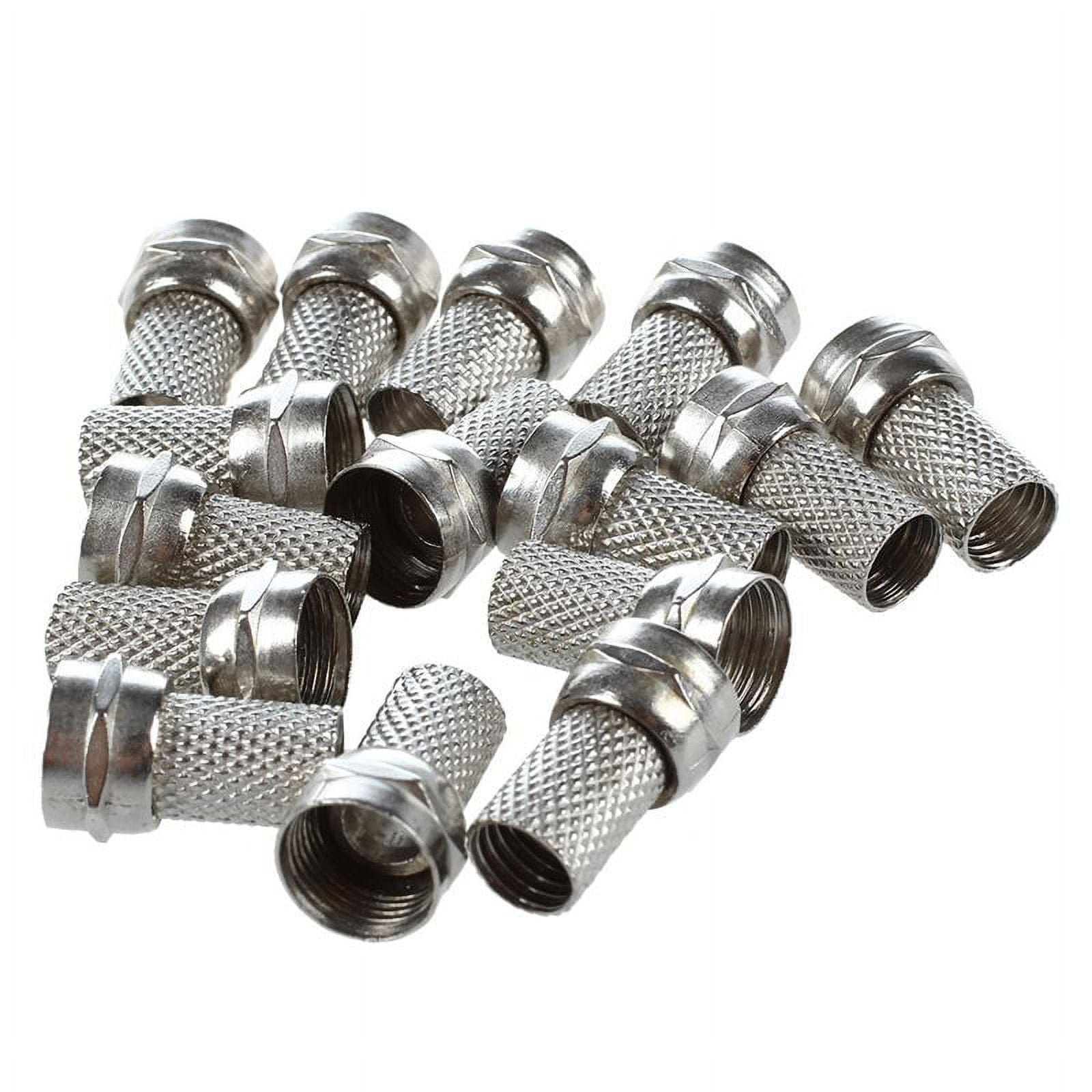 15 Pcs RG6 F-Type -On Coax Coaxial Cable RF Connector Male for CCTV Camera