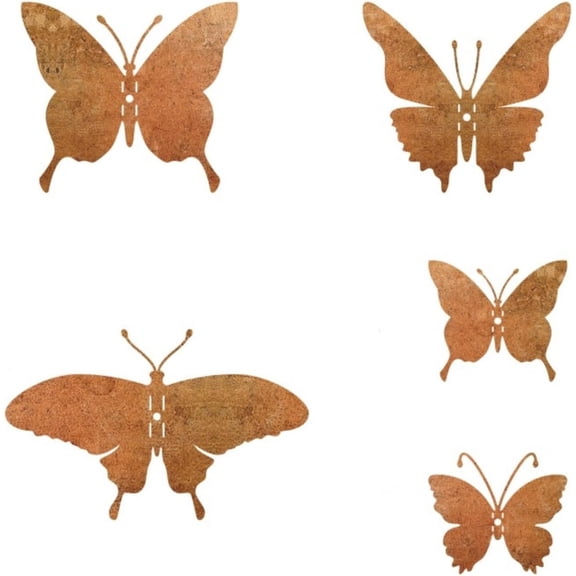 15 Pcs Rustic Rusty Metal Butterflies Outdoor Wall Art Decor Rusty Metal Garden Decor for Garden Fence Yard Fence Decoration Fence Ornament