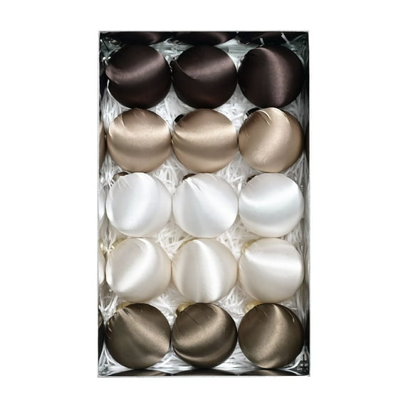 15 Pcs Satin Christmas Balls 3.15 Inch Luxury Christmas Tree Ball Ornaments Satin Plastic Xmas Decorative for DIY Xmas Holiday Party Indoor Decorations 