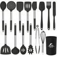 15 Pcs Silicone Kitchen Utensils Set Complete Cooking Set with Heat