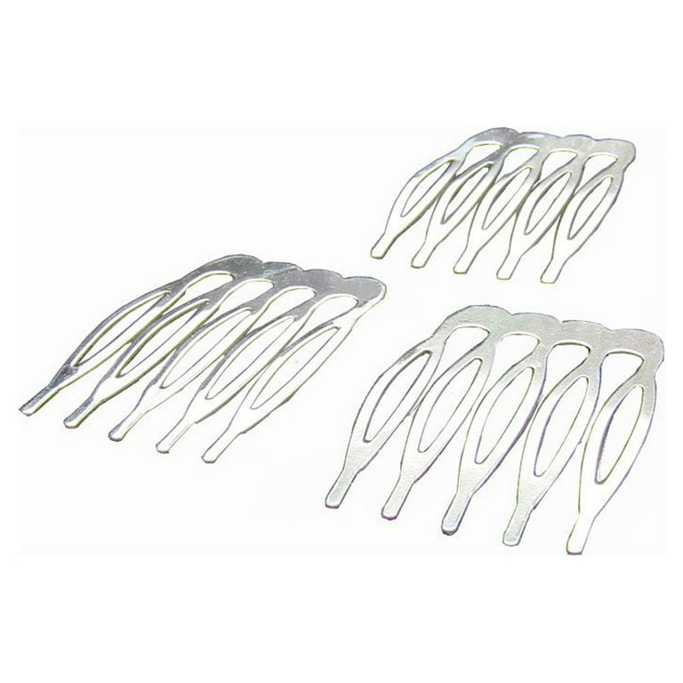 15 Pcs Sliver Metal Hair Clips Combs Blank Hair Comb for Craft DIY Hair Bows Jewelry Making