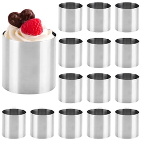 15 Pcs Stainless Steel Cake Rings, Mini Cheesecake Molds, 5 x 5 cm/2 x 2 in Baking Accessories, Unmold Seamlessly, Long-lasting Baking Tools for Tiramisu and Cheesecakes