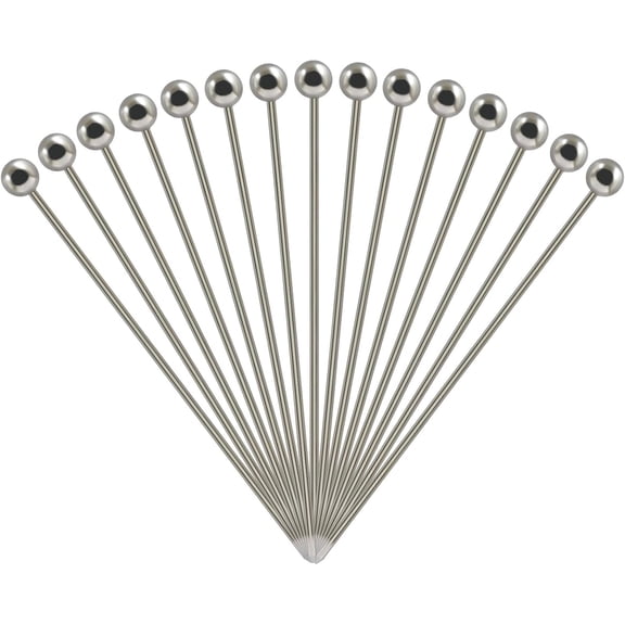 15 Pcs Stainless Steel Cocktail Picks, Metal Cocktail Toothpicks, Reusable Cocktail Skewers for Drinks, Olives, Appetizers & Fruit (4.3 Inch, Silver)