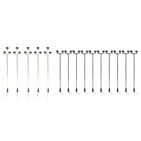15 Pcs Street Lamp 1:100 Ho Scale Led Street Light Scenery Mini Lamppost for Sand Table 3Led Model 3 & 2Led Model 2
