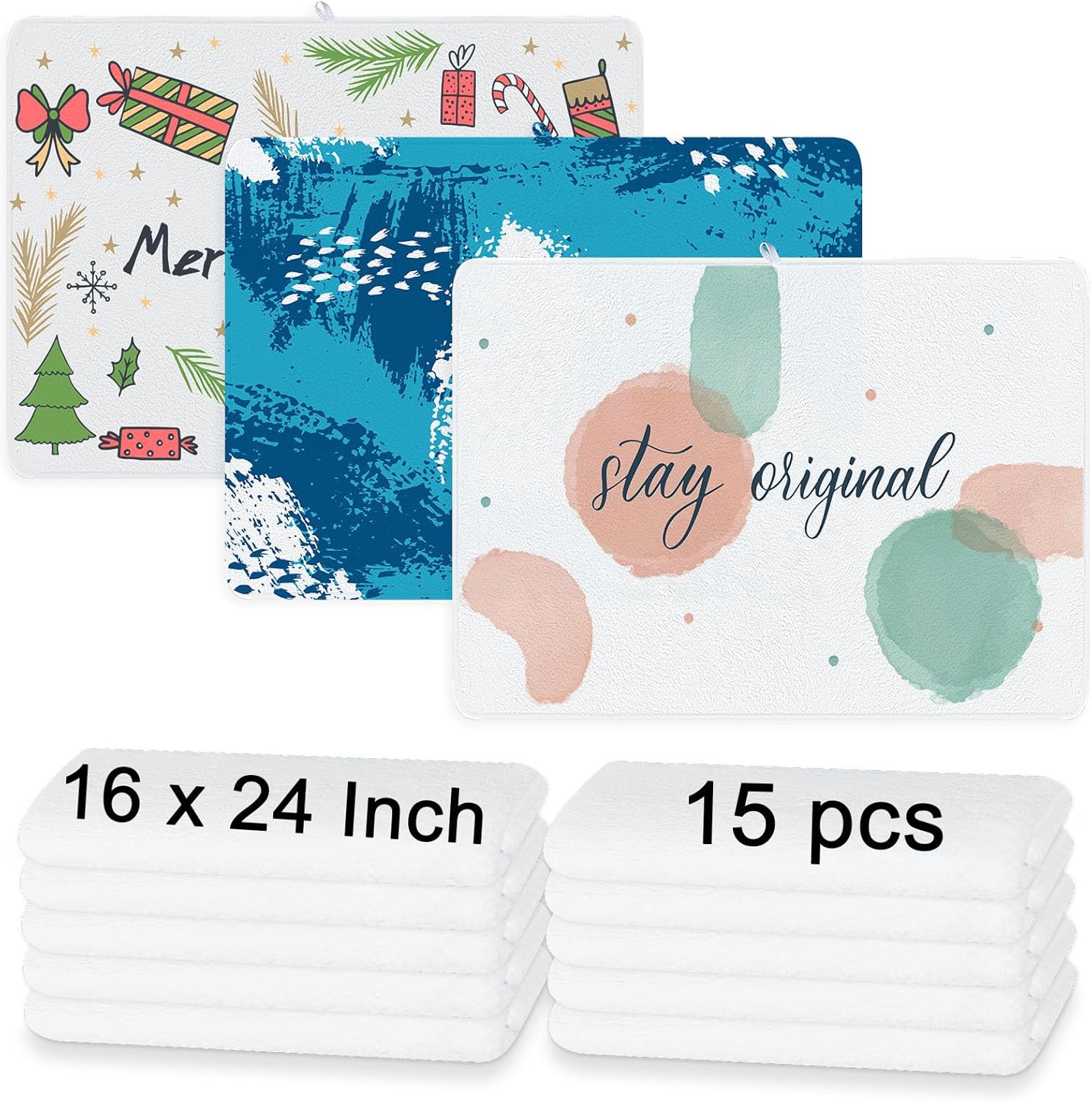 15 Pcs Sublimation Towels Blank,16 x 24 Inch Sublimation Hand Towels ...
