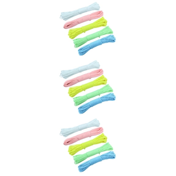 CRILSTYLEO Night Nine-Core Umbrella Ropes Assorted Color Reflective for Safety and Rescue 15Pcs