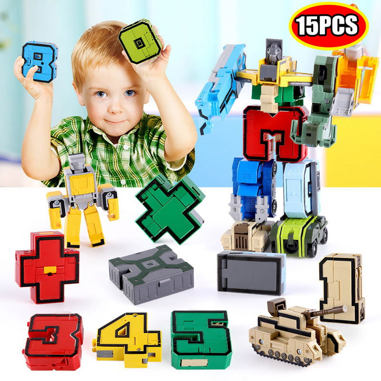 JOYIN 10 Pieces Number Robot Action Figure Toys for Kids Number Learning, Birthd