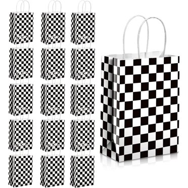 Race Flag Party Favor Bags - Perfect For Race Car Themed Parties & Events - Set Of Six Bags With Checkered Flags - Canada