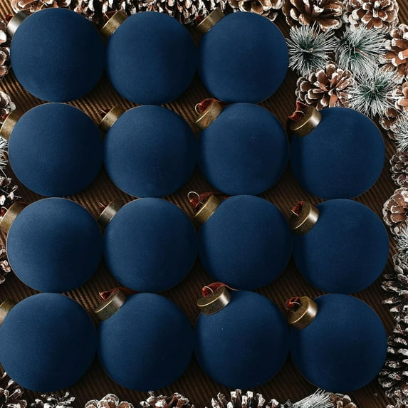 15 Pcs Velvet Christmas Balls Bulk Flocked Christmas Tree Ball Ornaments Plastic Xmas Decorative Hanging Ornaments