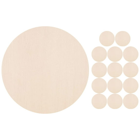 15 Pcs Wooden Blank Hanging Tag Rounds DIY Supplies Slices Crafts Sign The Circle Christmas