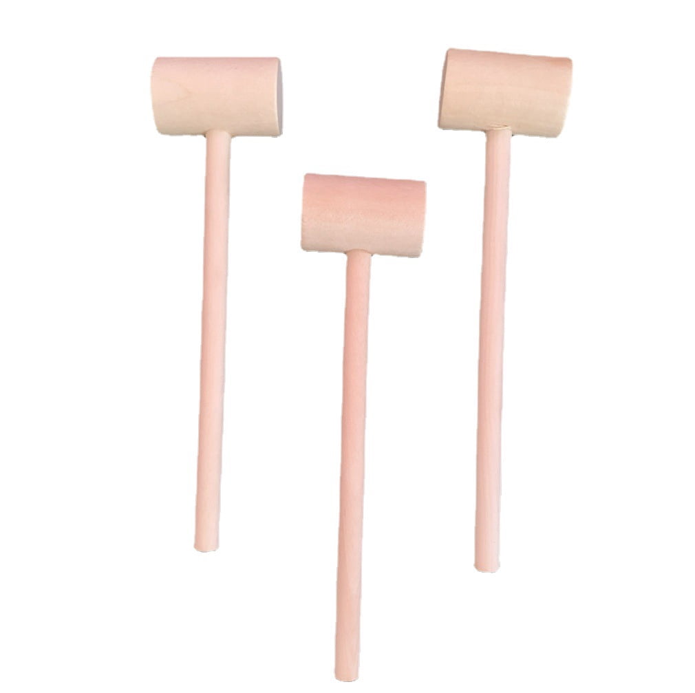 15 Pcs Wooden Hammers for Chocolate Handmade Wooden Crab Mallets Smashable Heart Chocolate Smooth Finished Hammers Educational