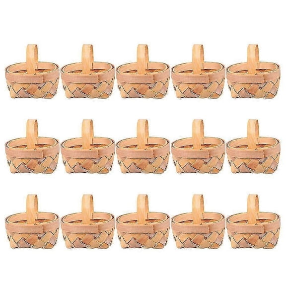 15 Pcs Woven Hamper Mini Baskets Crafts Miniature Basket Hand- Made Basket Easter Basket Boys