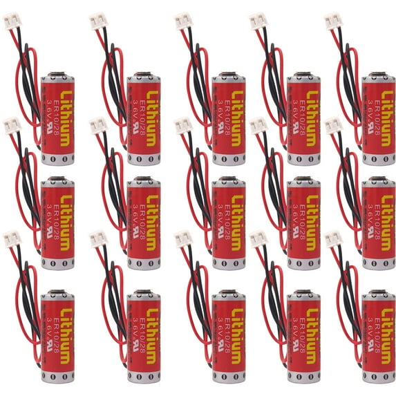 15 Pcs er10/28 800mAh Battery ER10280 3.6V PLC Lithium Battery for Mitsubishi FX2NC-32BL ER10/28 with Plug