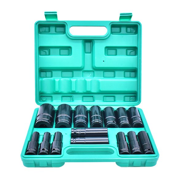 15 Piece 1/2inch Drive Impacts Socket Set With Antislip Design 8-24mm For Precise Mechanical Repairs And Maintenance