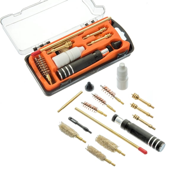 15 Piece ASR Outdoor Pistol Cleaning Tool Kit .357 .40 .45 Caliber