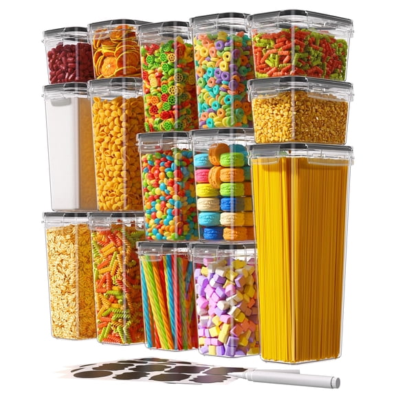 15 Piece Airtight Food Storage Containers Kitchen Pantry Organization