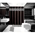 thumbnail image 1 of Gorgeous Home Linen 15-Piece Bathroom Set 2-Rugs/Mats, 1 -Fabric Shower Curtain, 12-Fabric Covered Rings Geometric Black, 1 of 5